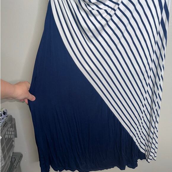 Soft Surroundings Vela Infinity Maxi Dress Navy/White Striped Size 2X Plus - Picture 6 of 10